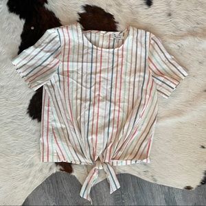 Madewell Striped Crop Top Size Small